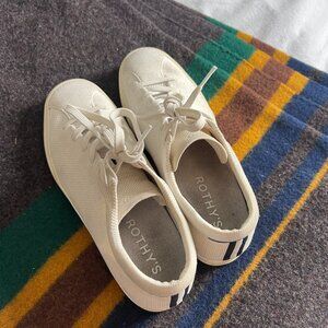 Rothy’s Cream Knit Lace-Up Sneakers Women’s 9